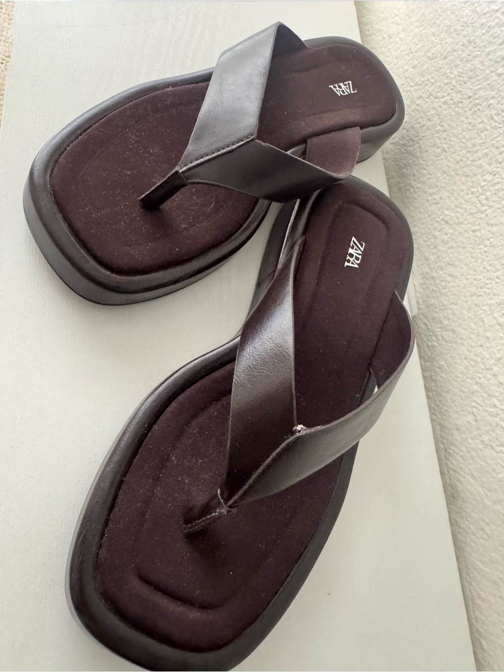 Zara Dark Brown Platform Strappy Sandals - Current Season - Worn once- Size 6